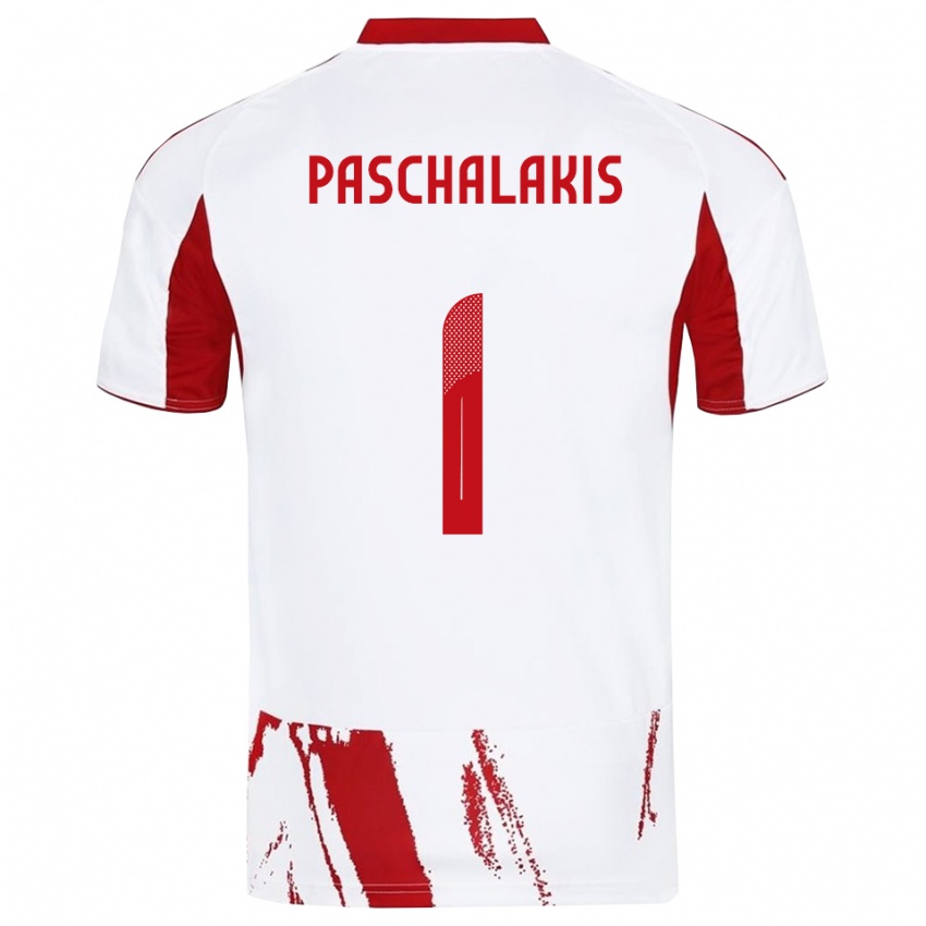 גברים אלכסנדרוס פסחלאקיס #1 לבן אדום הרחק ג'רזי 2025/26 חולצה קצרה