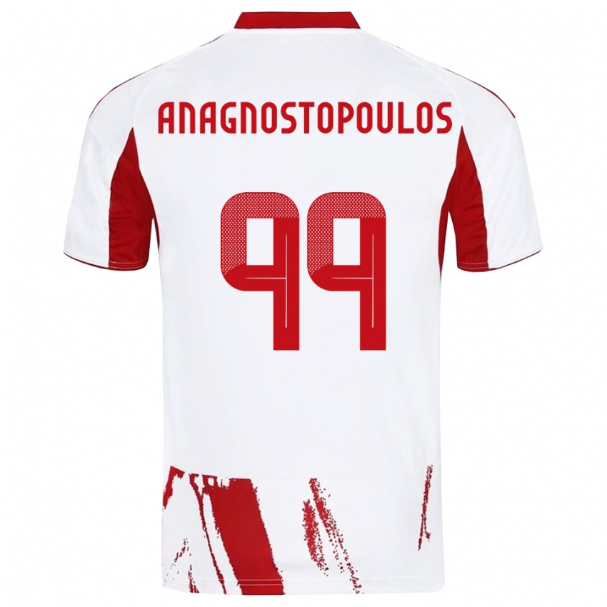 גברים אלכסנדרוס אנגנוסטופולוס #99 לבן אדום הרחק ג'רזי 2025/26 חולצה קצרה