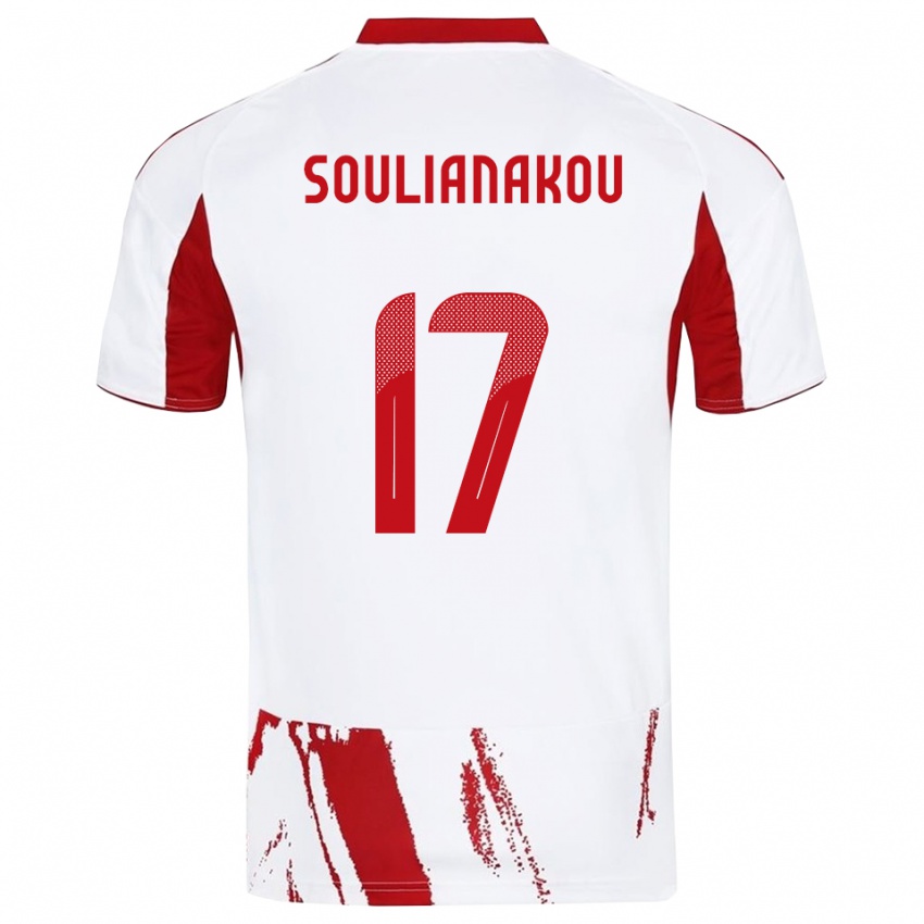 גברים Stelio Soulianakou #17 לבן אדום הרחק ג'רזי 2025/26 חולצה קצרה