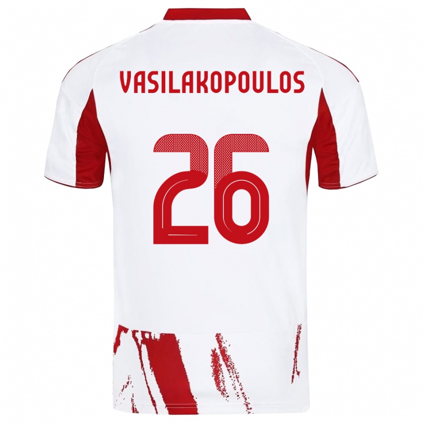 גברים סרנטוס וסילקופולוס #26 לבן אדום הרחק ג'רזי 2025/26 חולצה קצרה