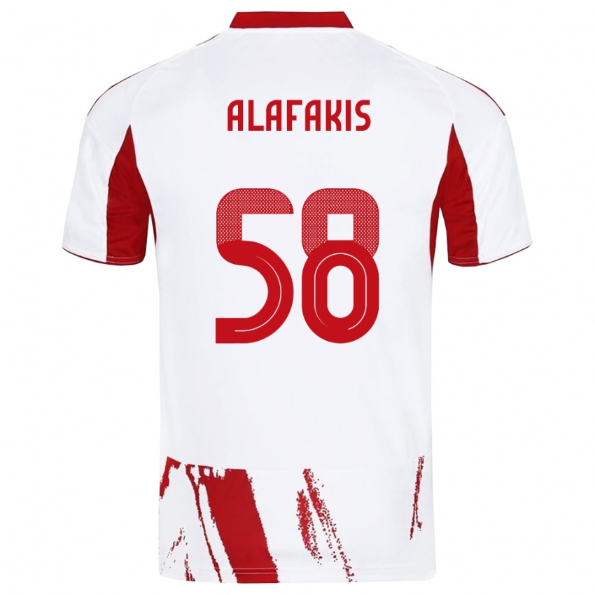 גברים Nektarios Alafakis #58 לבן אדום הרחק ג'רזי 2025/26 חולצה קצרה