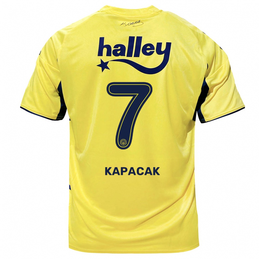 גברים בוראק קאפאג'אק #7 צהוב כחול נייבי הרחק ג'רזי 2025/26 חולצה קצרה