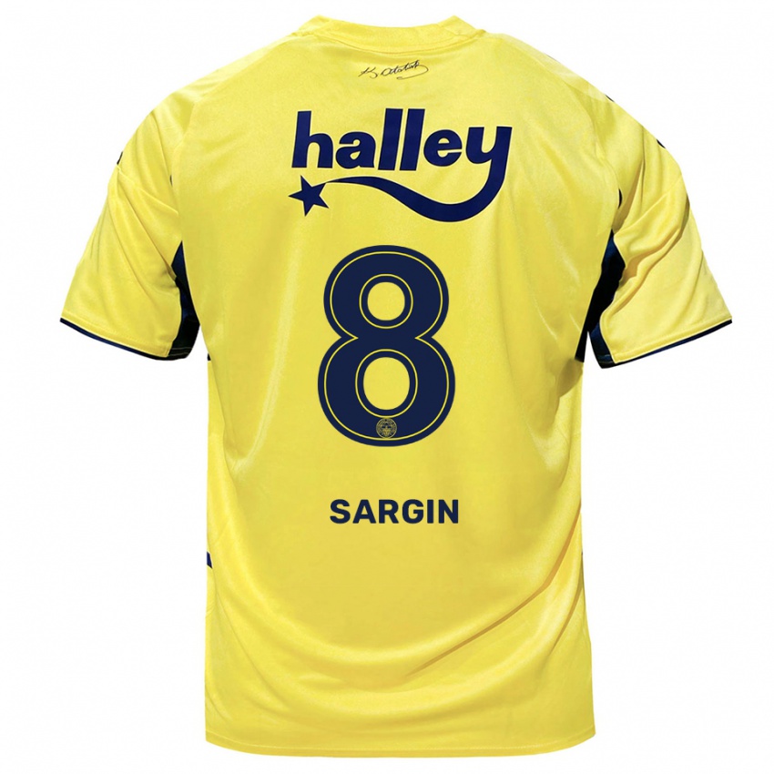 גברים Samet Sargın #8 צהוב כחול נייבי הרחק ג'רזי 2025/26 חולצה קצרה