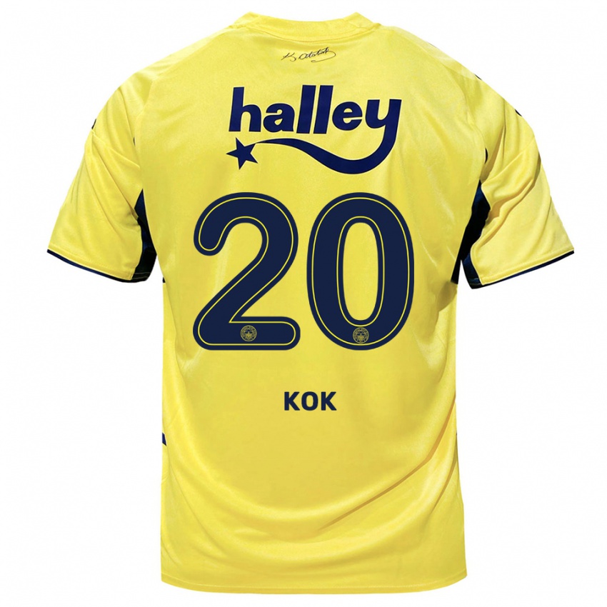 גברים מוסטפה סרהאן קוק #20 צהוב כחול נייבי הרחק ג'רזי 2025/26 חולצה קצרה