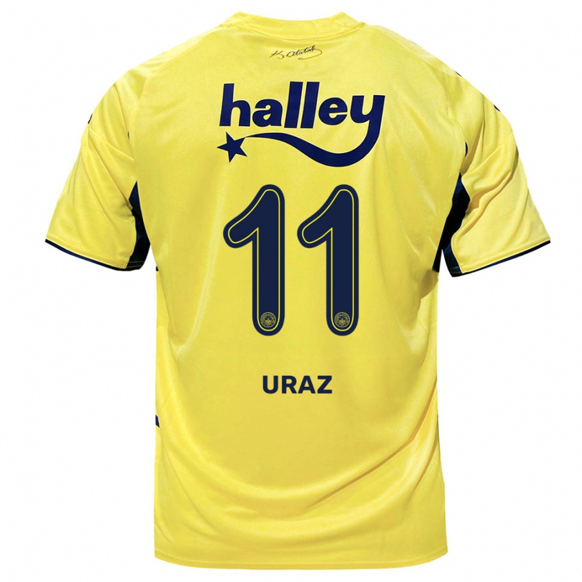 גברים Yağmur Uraz #11 צהוב כחול נייבי הרחק ג'רזי 2025/26 חולצה קצרה