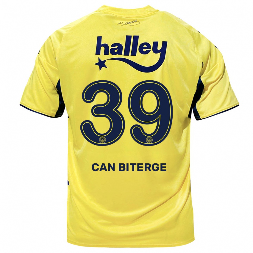 גברים Engin Can Biterge #39 צהוב כחול נייבי הרחק ג'רזי 2025/26 חולצה קצרה