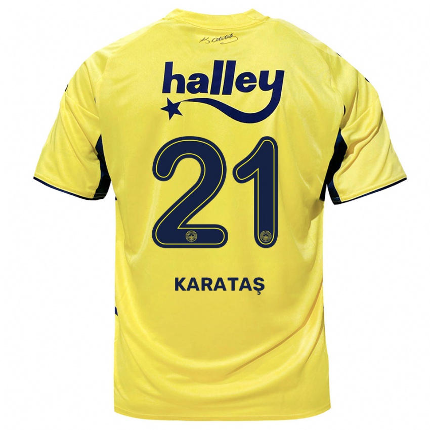 גברים Haydar Karataş #21 צהוב כחול נייבי הרחק ג'רזי 2025/26 חולצה קצרה