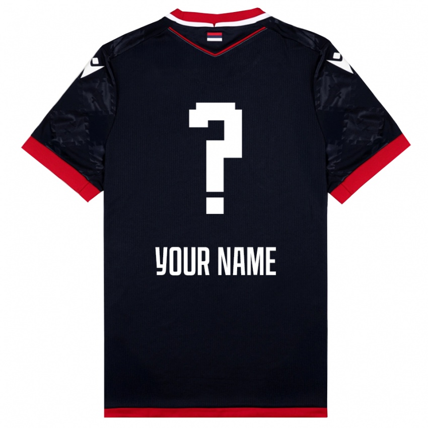 גברים השם שלך #0 שחור אדום הרחק ג'רזי 2025/26 חולצה קצרה