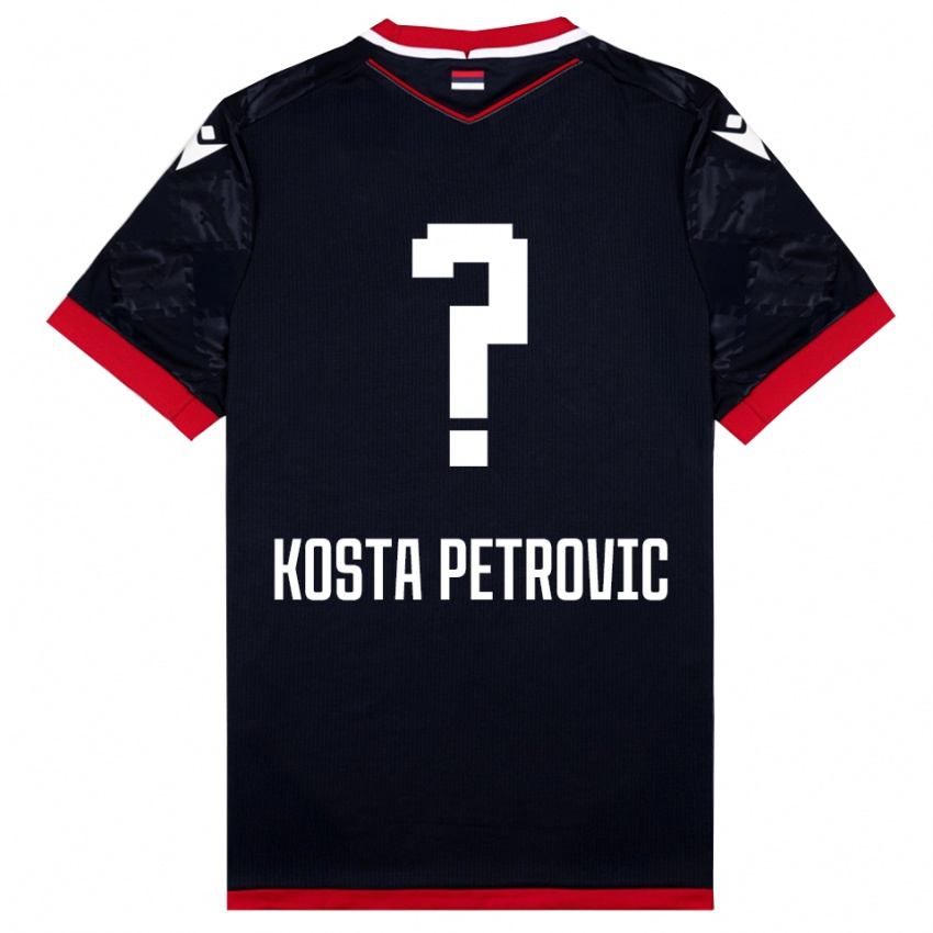 גברים Kosta Petrovic #0 שחור אדום הרחק ג'רזי 2025/26 חולצה קצרה
