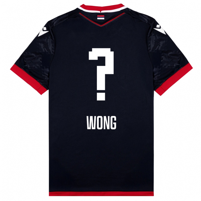 גברים Luka Wong #0 שחור אדום הרחק ג'רזי 2025/26 חולצה קצרה