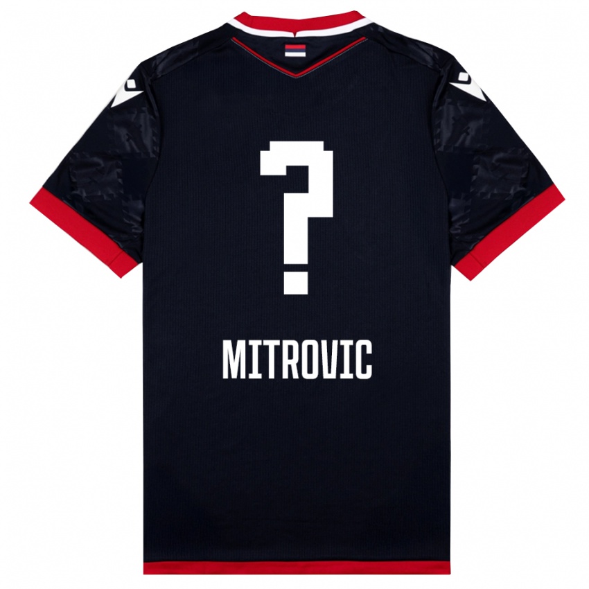 גברים Dimitrije Mitrovic #0 שחור אדום הרחק ג'רזי 2025/26 חולצה קצרה