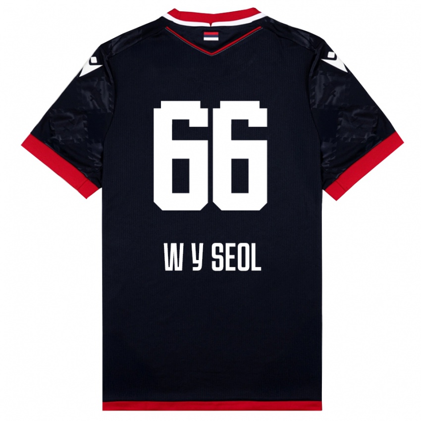 גברים סאול יונג-וו #66 שחור אדום הרחק ג'רזי 2025/26 חולצה קצרה