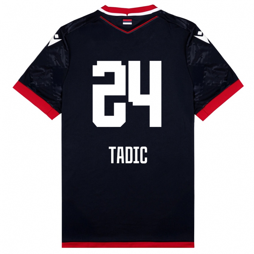 גברים Ilija Tadic #24 שחור אדום הרחק ג'רזי 2025/26 חולצה קצרה