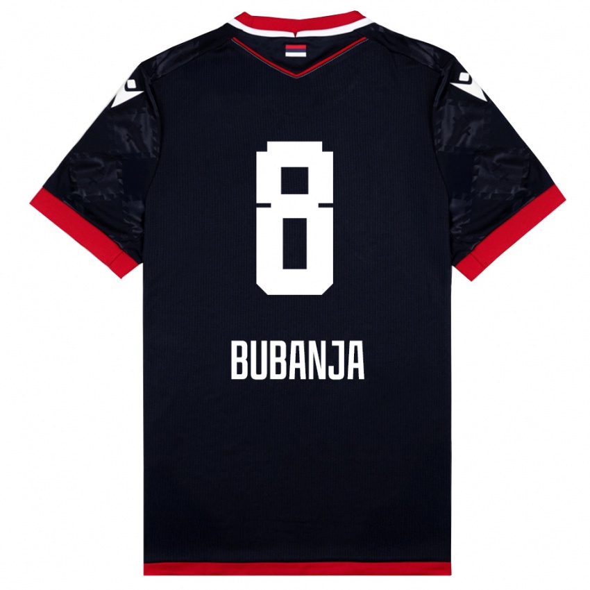 גברים איגור בובאניה #8 שחור אדום הרחק ג'רזי 2025/26 חולצה קצרה