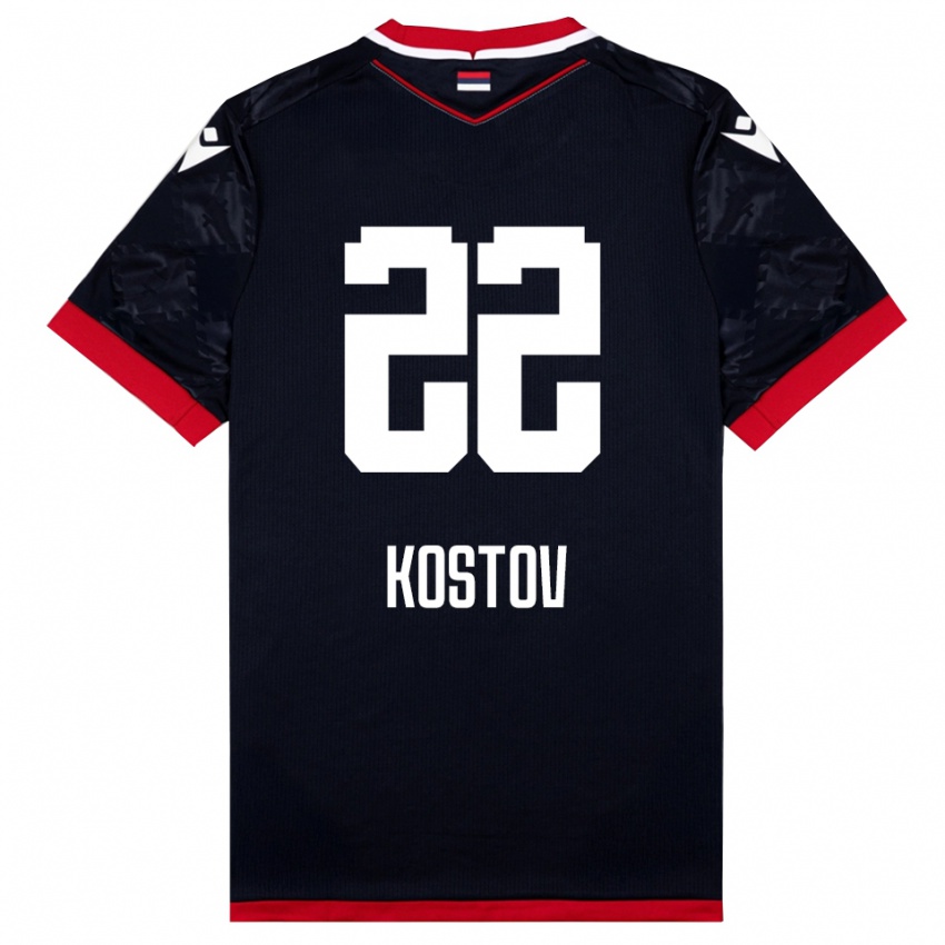 גברים וסילי קוסטוב #22 שחור אדום הרחק ג'רזי 2025/26 חולצה קצרה