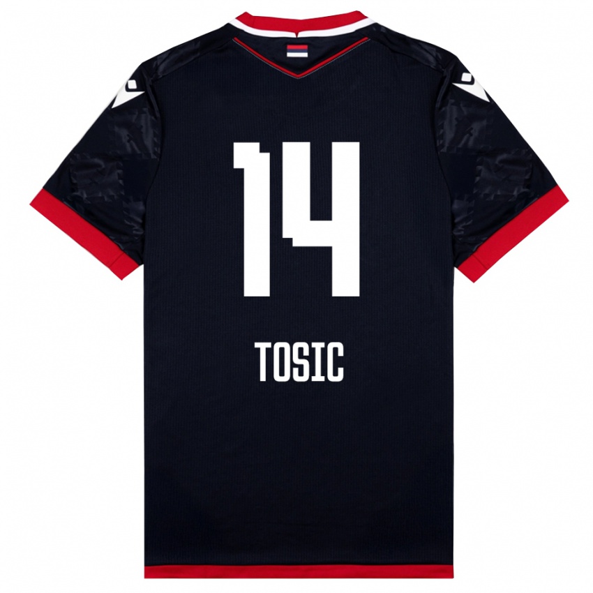 גברים דאבורין טושיץ׳ #14 שחור אדום הרחק ג'רזי 2025/26 חולצה קצרה