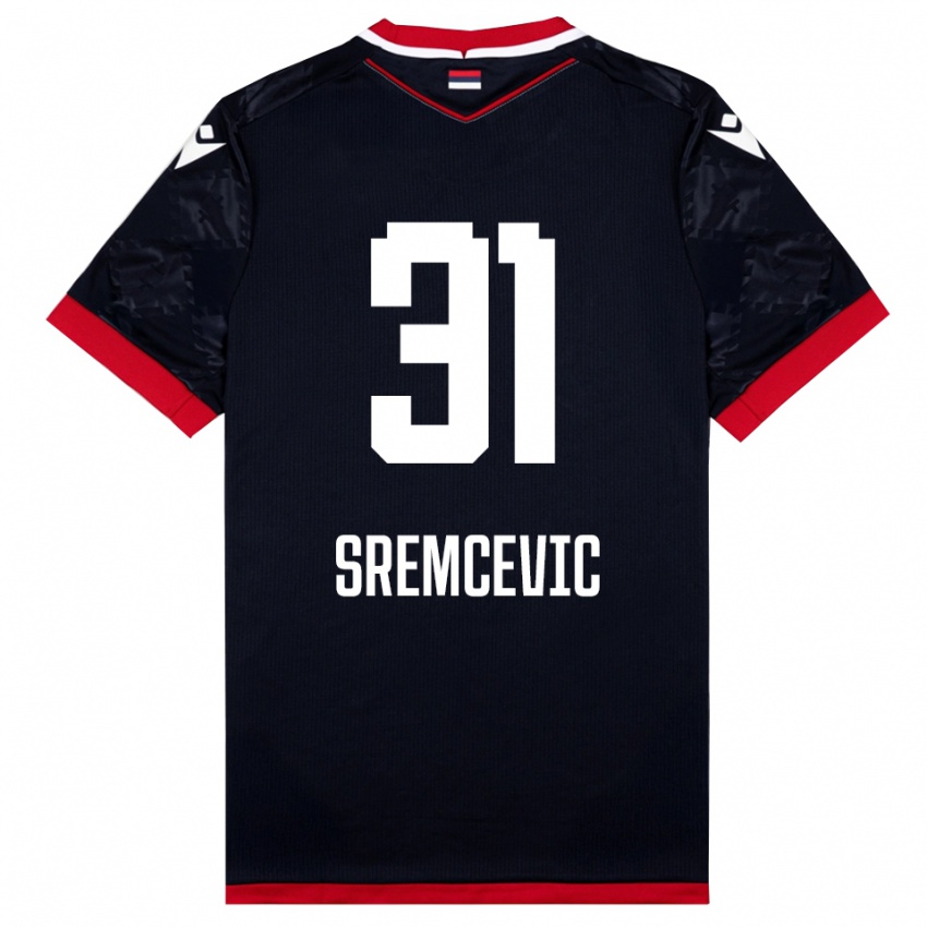 גברים אורוש סרמצ'ביץ' #31 שחור אדום הרחק ג'רזי 2025/26 חולצה קצרה