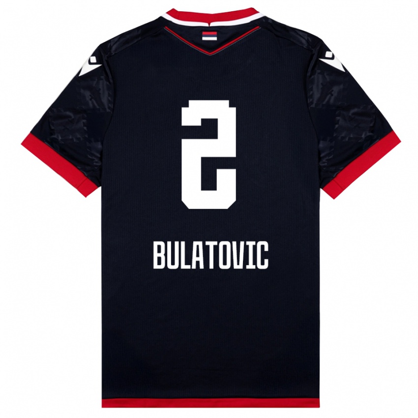 גברים Danilo Bulatovic #2 שחור אדום הרחק ג'רזי 2025/26 חולצה קצרה