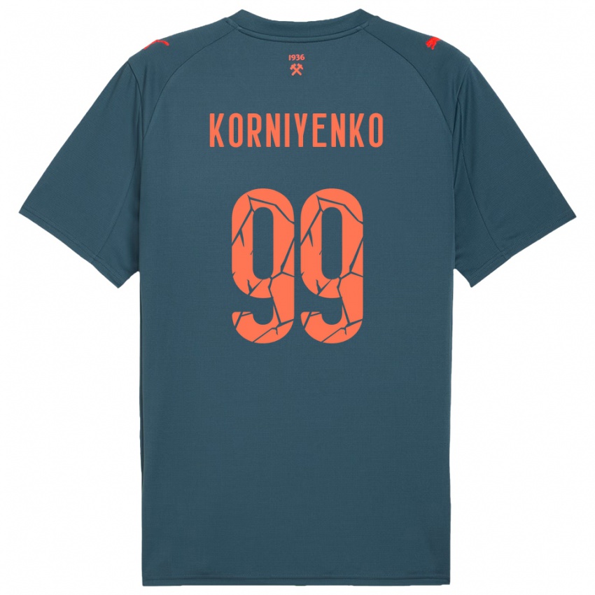 גברים ויקטור קורניינקו #99 כחול נייבי אדום הרחק ג'רזי 2025/26 חולצה קצרה