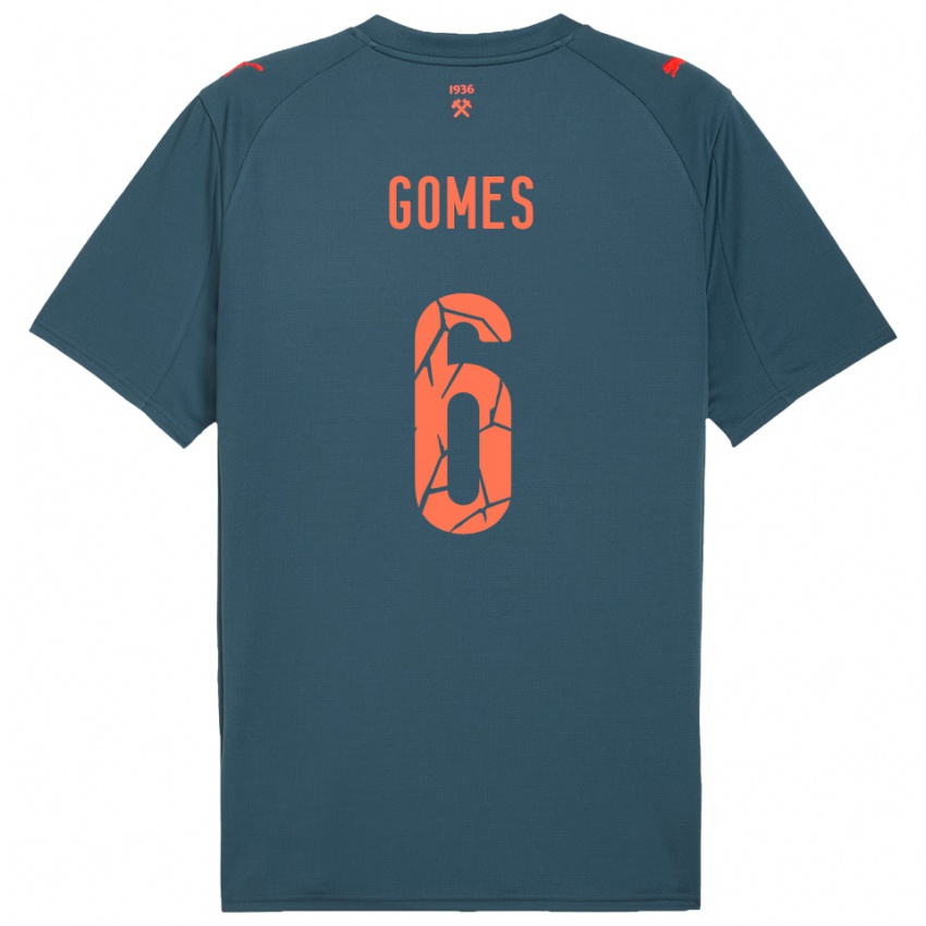 גברים מרלון גומס קלאודינו #6 כחול נייבי אדום הרחק ג'רזי 2025/26 חולצה קצרה