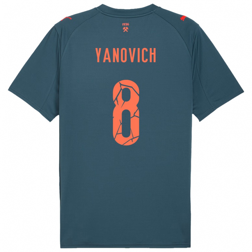 גברים Yevgen Yanovich #8 כחול נייבי אדום הרחק ג'רזי 2025/26 חולצה קצרה