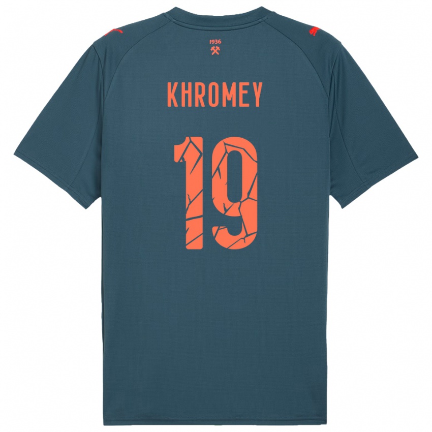 גברים Mykhaylo Khromey #19 כחול נייבי אדום הרחק ג'רזי 2025/26 חולצה קצרה