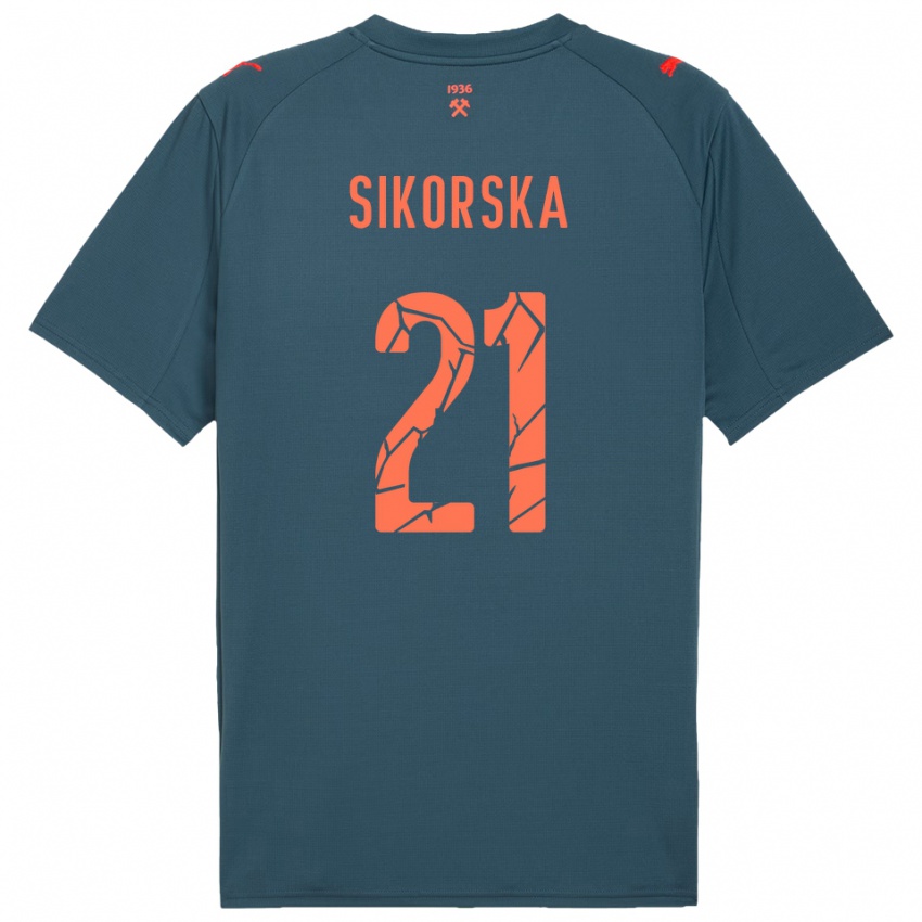 גברים Anastasiia Sikorska #21 כחול נייבי אדום הרחק ג'רזי 2025/26 חולצה קצרה