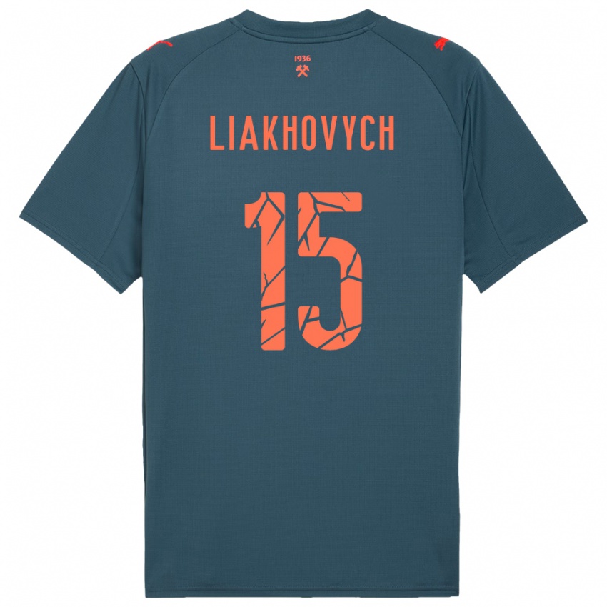 גברים Anastasiia Liakhovych #15 כחול נייבי אדום הרחק ג'רזי 2025/26 חולצה קצרה