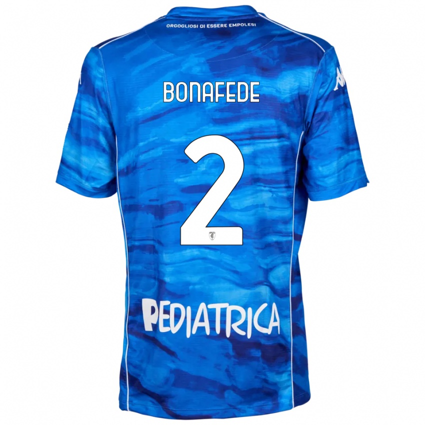 נשים Mattias Bonafede #2 כחול לבן ג'רזי ביתית 2025/26 חולצה קצרה