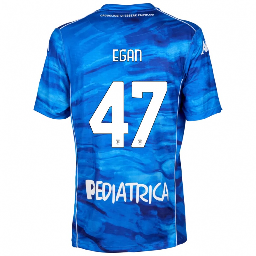 נשים Matteo Egan #47 כחול לבן ג'רזי ביתית 2025/26 חולצה קצרה