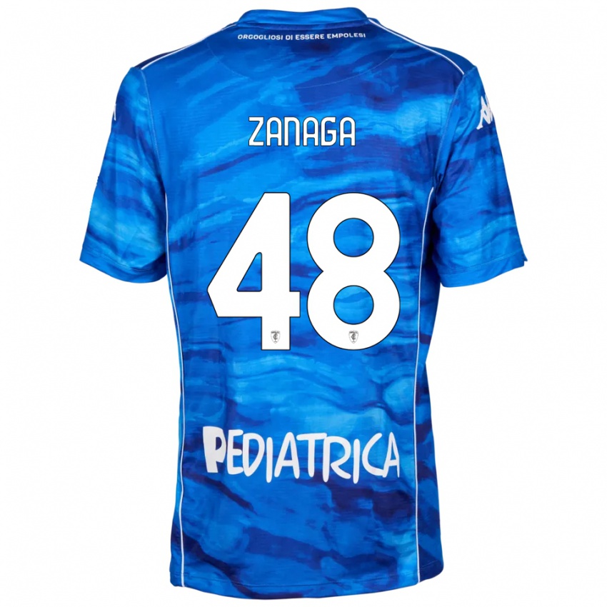 נשים Edoardo Zanaga #48 כחול לבן ג'רזי ביתית 2025/26 חולצה קצרה