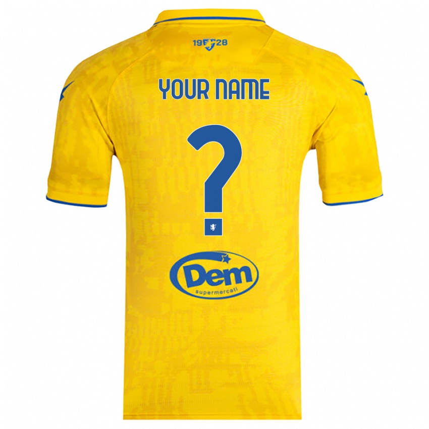 נשים השם שלך #0 צהוב כחול ג'רזי ביתית 2025/26 חולצה קצרה