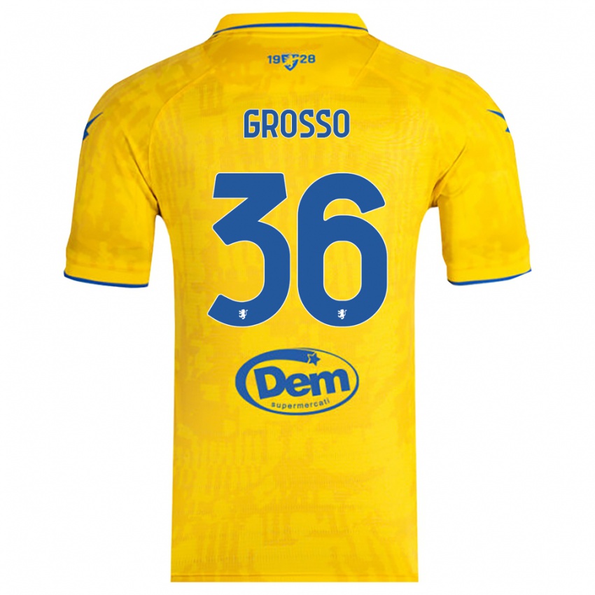 נשים פיליפו גרוסו #36 צהוב כחול ג'רזי ביתית 2025/26 חולצה קצרה