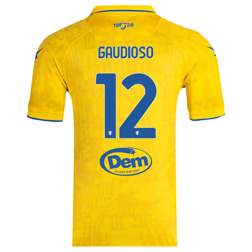 נשים Gianmaria Gaudioso #12 צהוב כחול ג'רזי ביתית 2025/26 חולצה קצרה