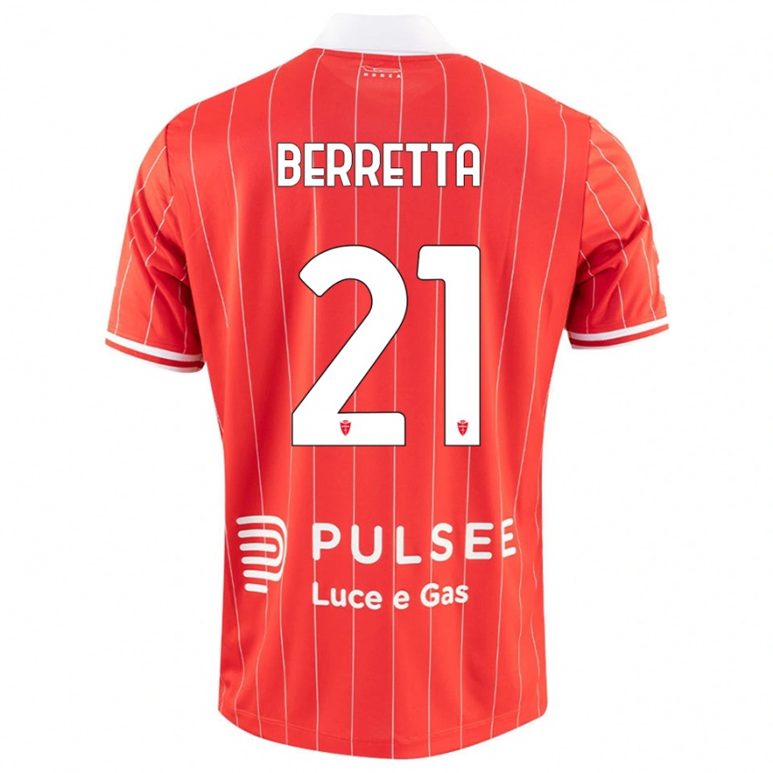 נשים Alessandro Berretta #21 אדום לבן ג'רזי ביתית 2025/26 חולצה קצרה