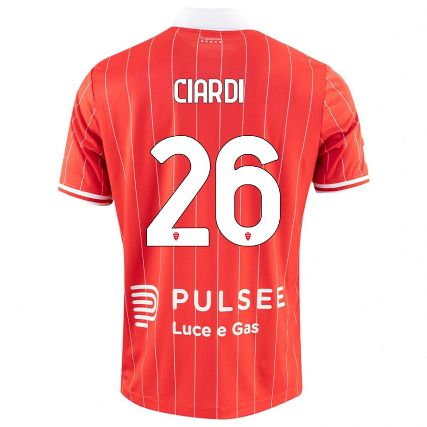 נשים טומאסו קיארדי #26 אדום לבן ג'רזי ביתית 2025/26 חולצה קצרה
