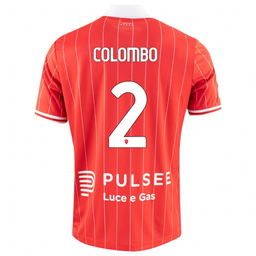 נשים Davide Colombo #2 אדום לבן ג'רזי ביתית 2025/26 חולצה קצרה