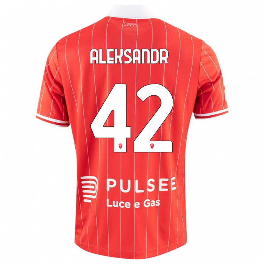 נשים Aleksandr Ballabio #42 אדום לבן ג'רזי ביתית 2025/26 חולצה קצרה