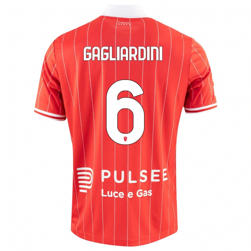 נשים רוברטו גאגליארדיני #6 אדום לבן ג'רזי ביתית 2025/26 חולצה קצרה