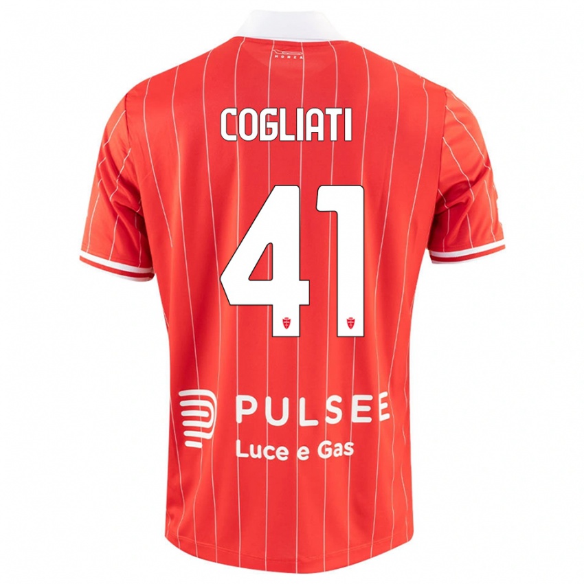 נשים Andrea Cogliati #41 אדום לבן ג'רזי ביתית 2025/26 חולצה קצרה