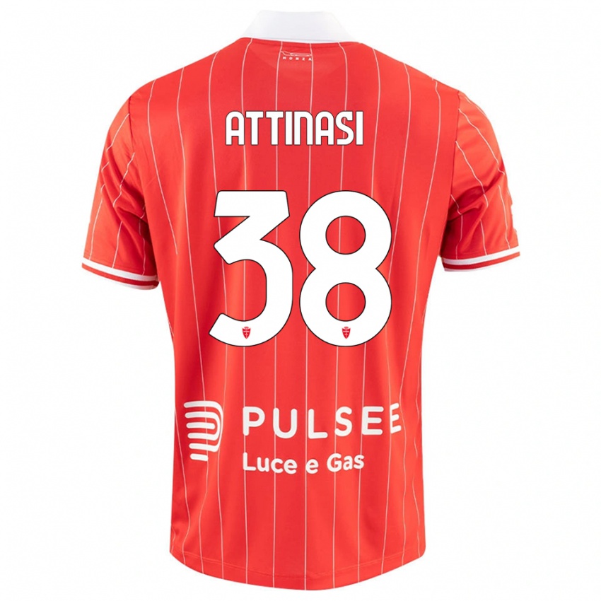 נשים Mattia Attinasi #38 אדום לבן ג'רזי ביתית 2025/26 חולצה קצרה