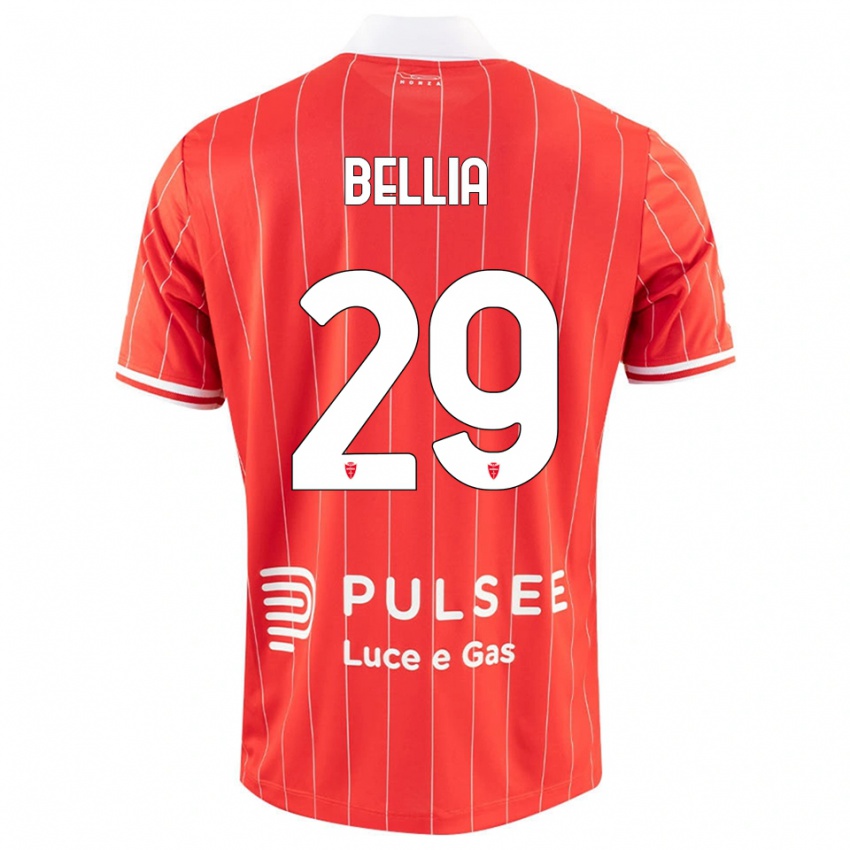 נשים Edoardo Bellia #29 אדום לבן ג'רזי ביתית 2025/26 חולצה קצרה