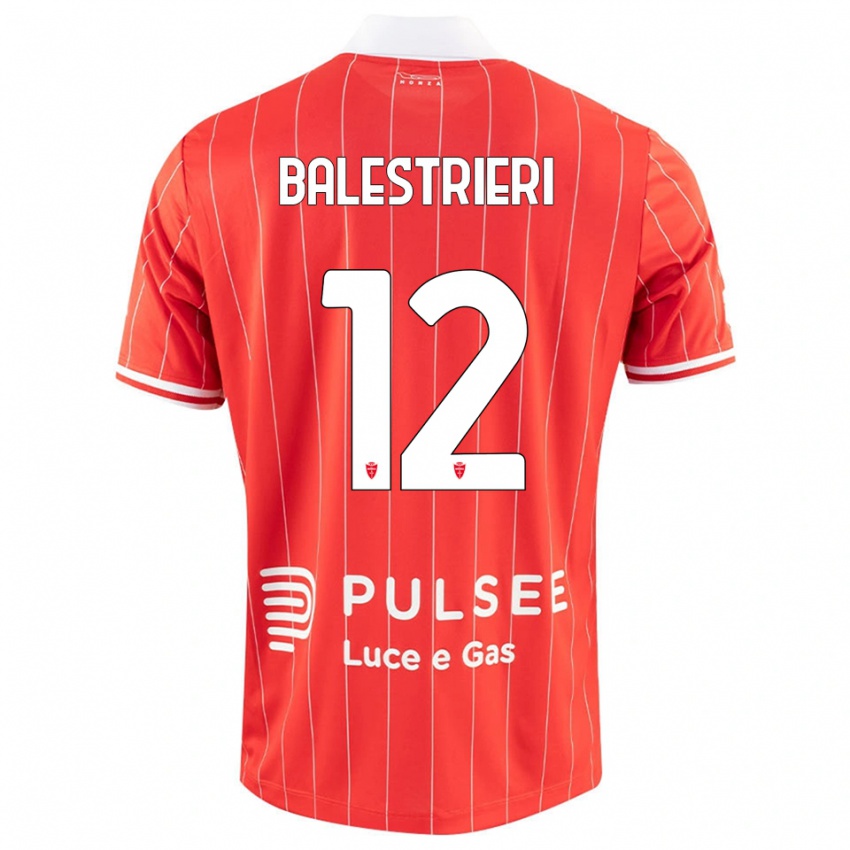 נשים Alessandro Balestrieri #12 אדום לבן ג'רזי ביתית 2025/26 חולצה קצרה