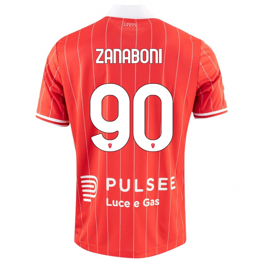 נשים עמנואלה זאנאבוני #90 אדום לבן ג'רזי ביתית 2025/26 חולצה קצרה