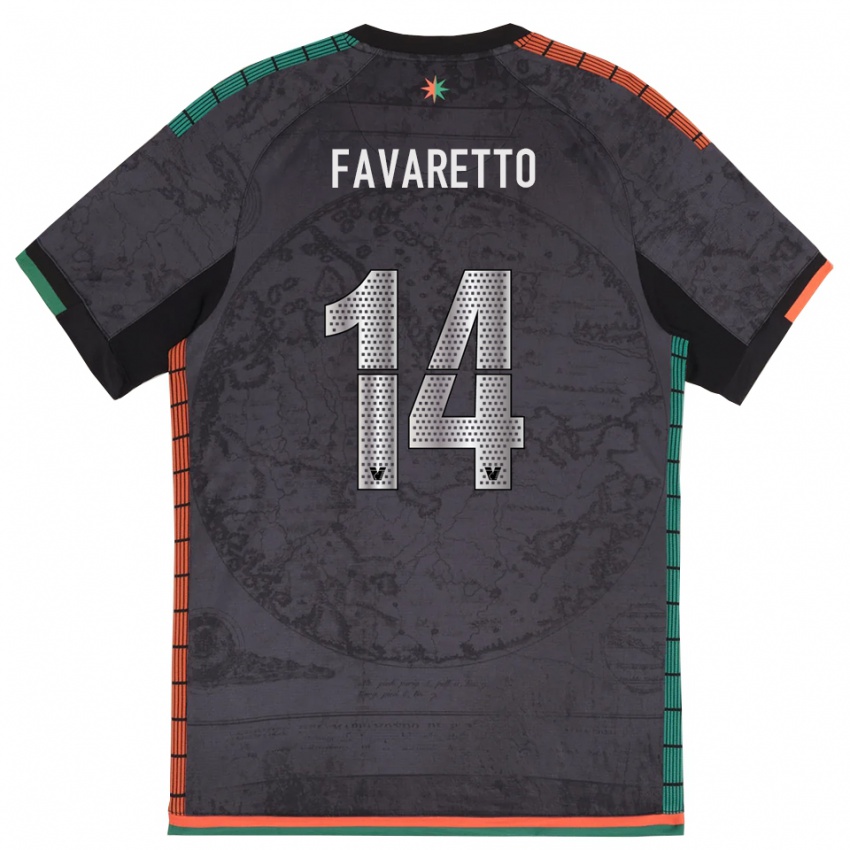 נשים Alessio Favaretto #14 אפור כהה ג'רזי ביתית 2025/26 חולצה קצרה