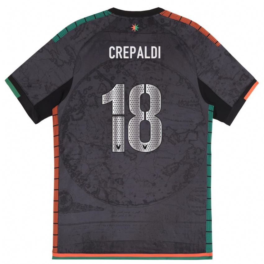 נשים Nicolò Crepaldi #18 אפור כהה ג'רזי ביתית 2025/26 חולצה קצרה