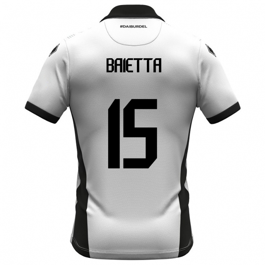 נשים Pietro Baietta #15 לבן שחור כתום ג'רזי ביתית 2025/26 חולצה קצרה