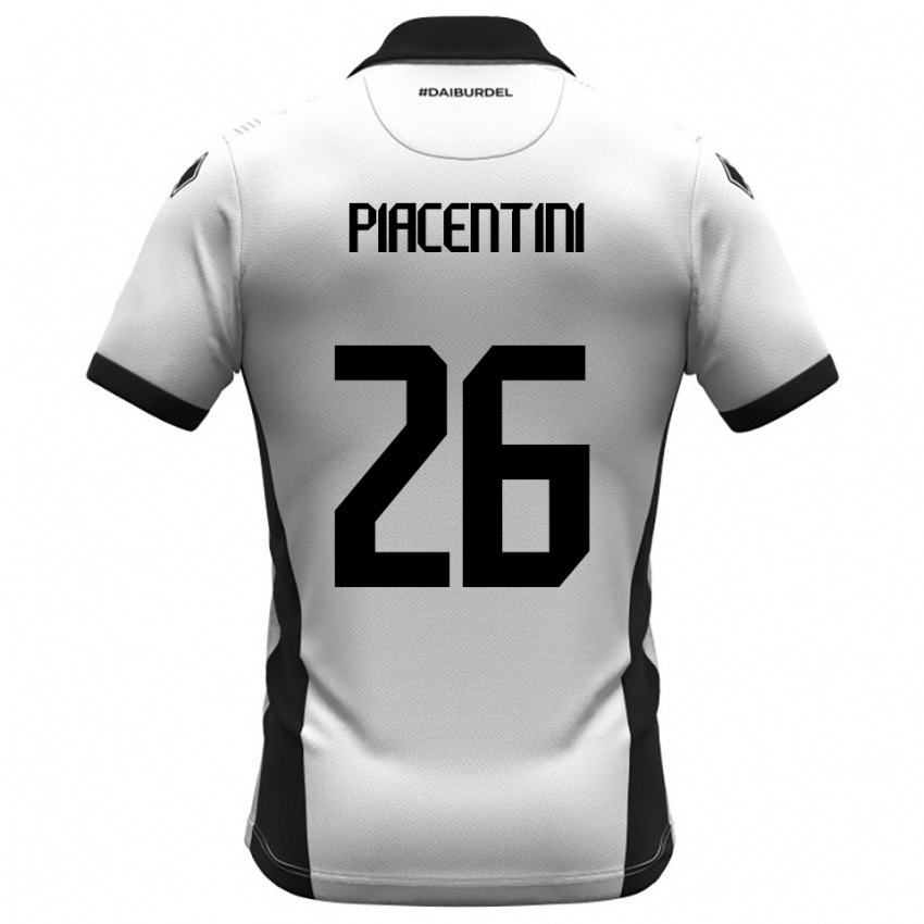 נשים מתאו פיאצ׳נטיני #26 לבן שחור כתום ג'רזי ביתית 2025/26 חולצה קצרה