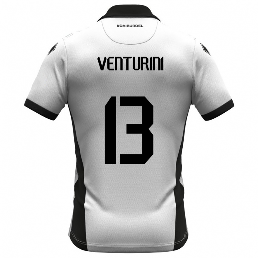 נשים Diego Venturini #13 לבן שחור כתום ג'רזי ביתית 2025/26 חולצה קצרה