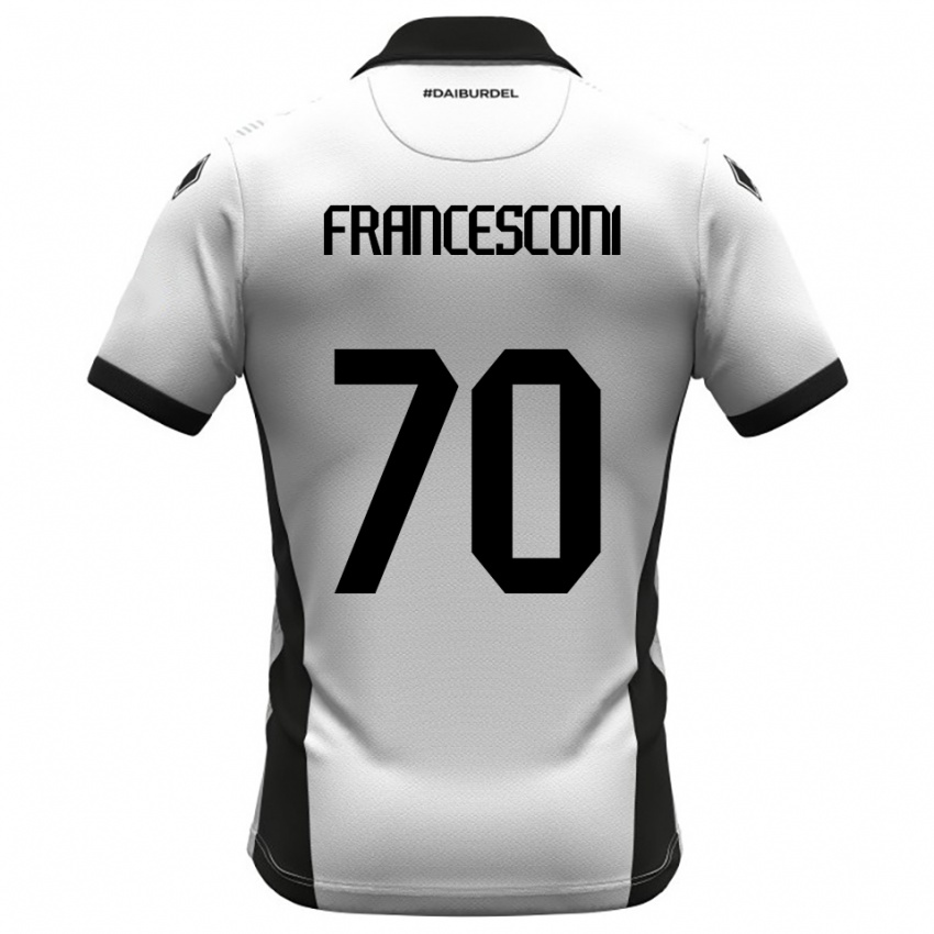 נשים מטאו פרנצ׳סקוני #70 לבן שחור כתום ג'רזי ביתית 2025/26 חולצה קצרה